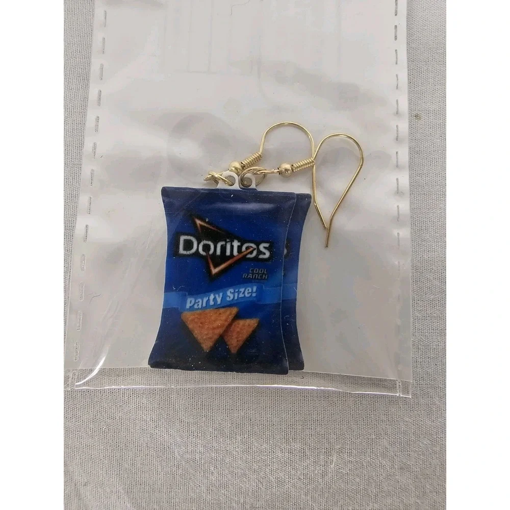 NWT Novelty‎ Cool Ranch Doritos Earrings Fun Foodie Gift Mini Kitsch Kidcore